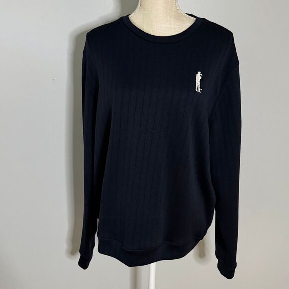 U Suck At Golf USAG Knit Crewneck Navy Blue Sweater Men's Size Medium - Picture 1 of 8